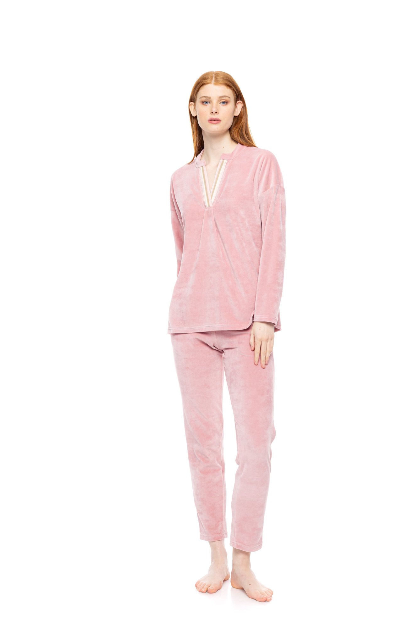 HOMEWEAR ΒΕΛΟΥΔΙΜΟ ΣΕ ΡΟΖ ΑΠΟΧΡΩΣΗ