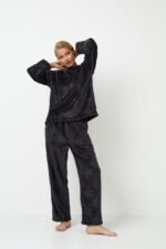 ΠΥΤΖΑΜΑ FLEECE ΜΑΥΡΗ ARUELLE